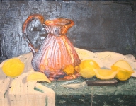 Copper Pitcher with Lemons